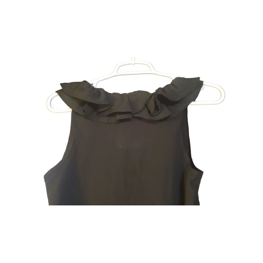 Pins and Needles Anthropologie‎ Blouse Top Shirt Sleeveless Ruffle Black Size M - Picture 3 of 14